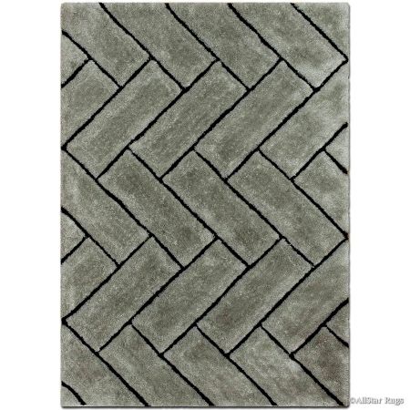 Modern Sliver Geometric Hall Mat
